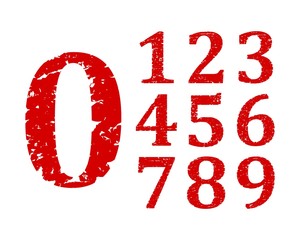 Damaged red numbers
