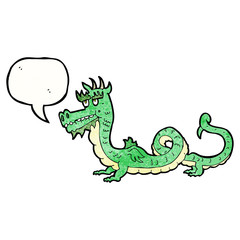 cartoon dragon with speech bubble