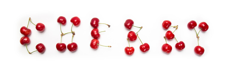 Text from fresh cherries