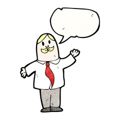 cartoon man explaining idea