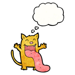 cartoon cat sticking out tongue