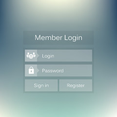 Obraz premium Abstract creative concept vector member login form interface