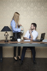 businessman a little bit late for work
