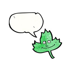 cartoon leaf with face