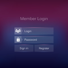 Abstract creative concept vector member login form interface