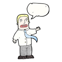 cartoon man with speech bubble,