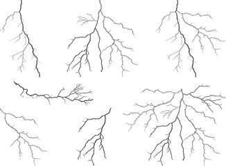 Lightning collection isolated on white