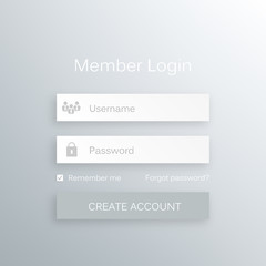 Abstract creative concept vector member login form interface