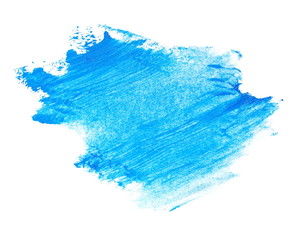 photo blue grunge brush strokes oil paint isolated on white background