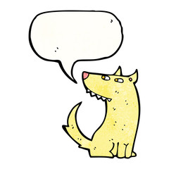 cartoon dog with speech bubble