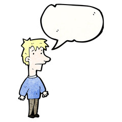 cartoon man with speech bubble