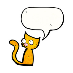 cartoon cat with speech bubble