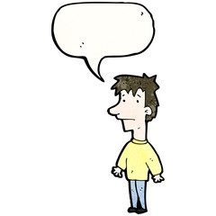 cartoon nervous boy