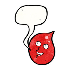 happy blood drop cartoon