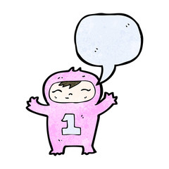 cartoon baby with speech bubble