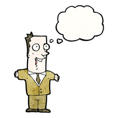 cartoon man with thought bubble