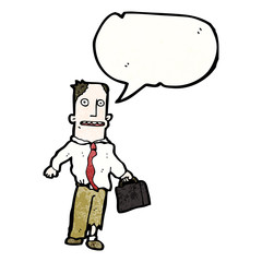 cartoon businessman in rags