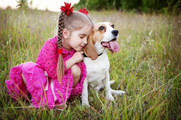 girl with dog - 86955334