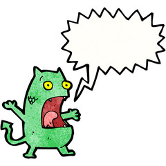 cartoon frightened monster