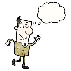 cartoon man with thought bubble