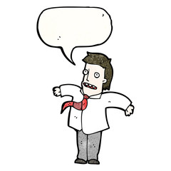 cartoon businessman shrugging shoulders