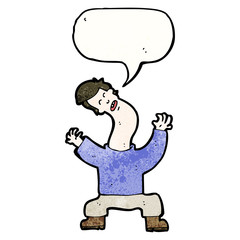 cartoon man with bent neck