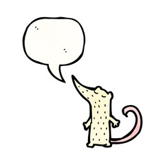 little white mouse with speech bubble
