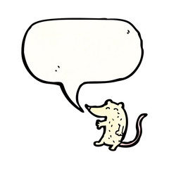 little white mouse with speech bubble