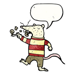 smoking rat cartoon