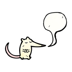 little white mouse with speech bubble