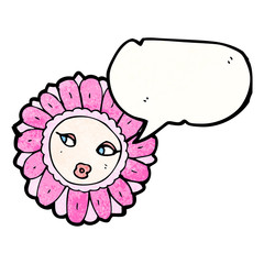 flower face cartoon