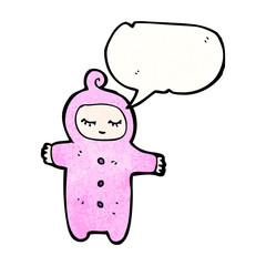 cartoon baby with speech bubble