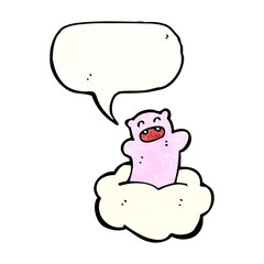 cartoon cute bear on cloud