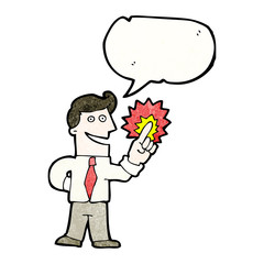 cartoon businessman with great idea