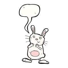 funny rabbit with speech bubble