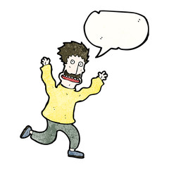 cartoon terrified man