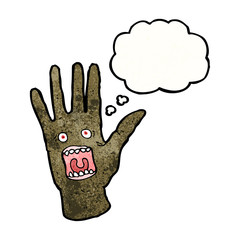 scary screaming hand cartoon