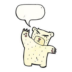 cartoon polar bear with speech bubble