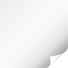 Paper page turning over white ground