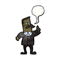 cartoon man with speech bubble