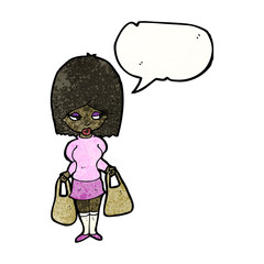 cartoon woman with speech bubble