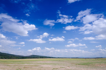 Fototapeta na wymiar Landscape of mountain sky and cloud dry field