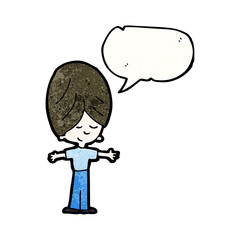 cartoon happy boy with speech bubble