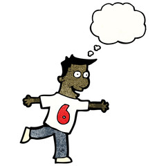 cartoon man in number shirt