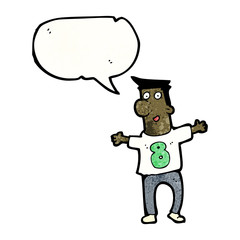 cartoon man in numbered sports shirt