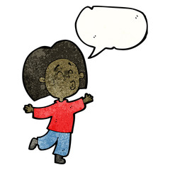 cartoon happy boy with speech bubble