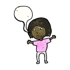 cartoon curious woman