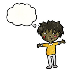 cartoon boy with thought bubble