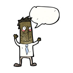 cartoon tired man