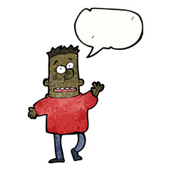 cartoon nervous man asking question